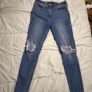 Hollister Blue Ripped Skinny Jeans